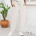 thumbnail image 1 of BILIKEYU Women's Linen Wide Leg Casual Loose High Waist Pants, cargo pants women baggy, womens pants, women's clothing, 1 of 6