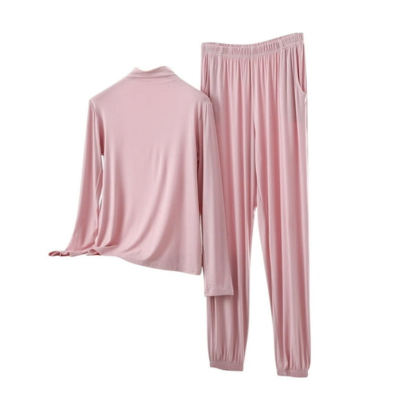 BILIKEYU Women's Long Sleeved Plus Size Solid Color Long Sleeved Pajamas Two Piece Set, Pajamas for Women Set, Women's Sleepwear, Plus Size Pajamas