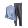 thumbnail image 1 of BILIKEYU Women's Long Sleeved Plus Size Solid Color Long Sleeved Pajamas Two Piece Set, Pajamas for Women Set, Women's Sleepwear, Plus Size Pajamas, 1 of 2