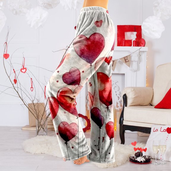 BILIKEYU Women's Loose Elastic Flannel High Waist Wide Leg Pants, Womens Wide Leg Pants, Women Fall Clothes, High Waisted Leggings