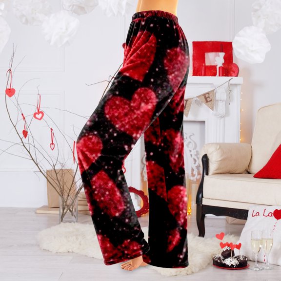 BILIKEYU Women's Loose Elastic Flannel High Waist Wide Leg Pants, Womens Wide Leg Pants, Women Fall Clothes, High Waisted Leggings