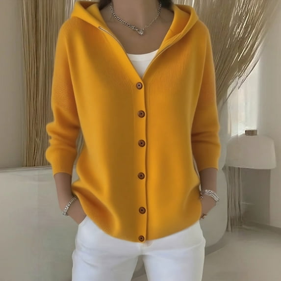 BILIKEYU Women's Solid Color Button Knitted Sweater Cardigan, Cardigan for Women, Fall Outfits for Women 2025, Sweaters for Women