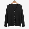 thumbnail image 1 of BILIKEYU Women's Solid Tone Buttoned Mercerized Cotton Loose Sweater, Womens Tops, Sweaters for Women, Fall Clothes, 1 of 6