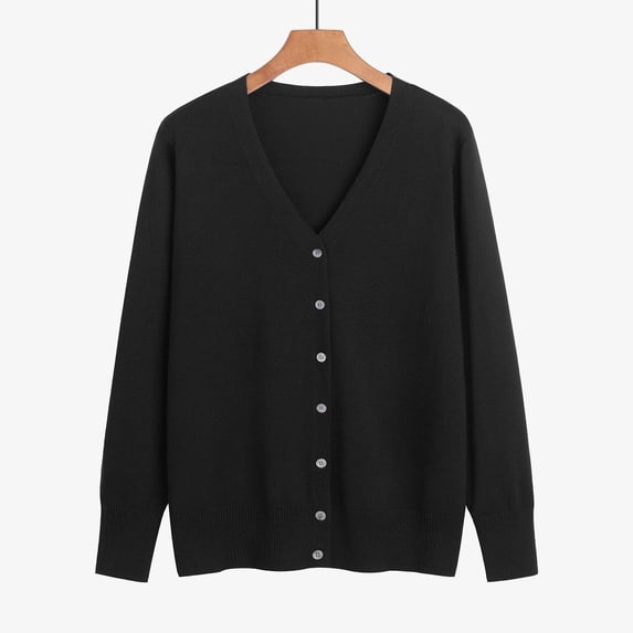 BILIKEYU Women's Solid Tone Buttoned Mercerized Cotton Loose Sweater, Womens Tops, Sweaters for Women, Fall Clothes
