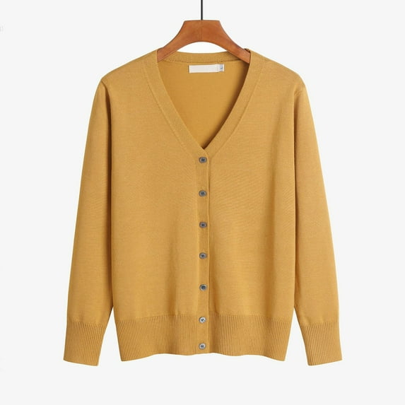 BILIKEYU Women's Solid Tone Buttoned Mercerized Cotton Loose Sweater, Womens Tops, Sweaters for Women, Fall Clothes