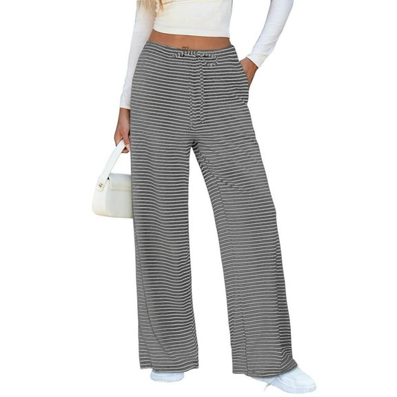 BILIKEYU Women's Striped Wide Leg Sweatpants, Sweatpants Women, Wide Leg Pants Woman, Straight Leg Jeans For Women