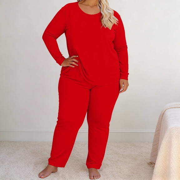 BILIKEYU Women's Thermal Winter Warm Fleece Lined Loungewear Set, Womens Pajamas Set, Womens Thermal Set, Loungewear Sets Woman