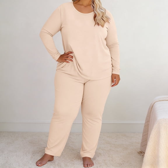 BILIKEYU Women's Thermal Winter Warm Fleece Lined Loungewear Set, Womens Pajamas Set, Womens Thermal Set, Loungewear Sets Woman