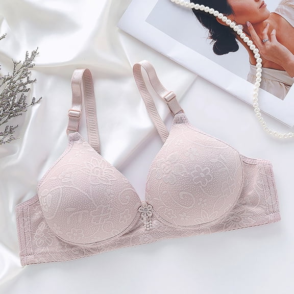 BILIKEYU Women's Thin Cup Gathering Adjustable Large Sized Bra, Jelly Bras for Women, Underwire Bras, Bras for Women