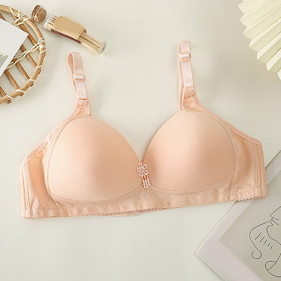 BILIKEYU Women's Thin Cup Gathering Adjustable Large Sized Bra, Jelly Bras for Women, Underwire Bras, Bras for Women