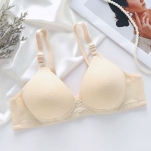 BILIKEYU Women's Thin Cup Gathering Adjustable Large Sized Bra, Jelly Bras for Women, Underwire Bras, Bras for Women
