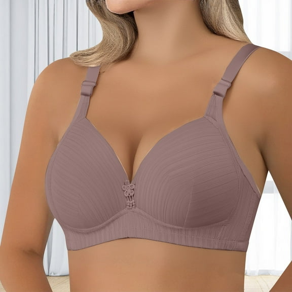 BILIKEYU Women's Thin Striped Large Sized without Underwire Bra, Bras for Women, Push Up Bra No Underwire, Jelly Bras for Women