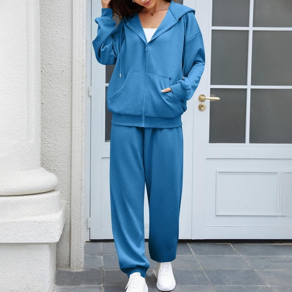 BILIKEYU Women's Two Piece Casual Jogger Sweatsuit, Womens Tops, Sweatsuits For Women, Long Sleeve Shirts For Women