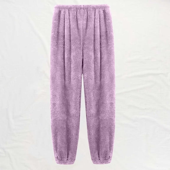 BILIKEYU Women's Velvet Thick Pajama Pants Loungewear, Fleece Pajama Pants Women, Fuzzy Pajama Pants, Leggings for Women
