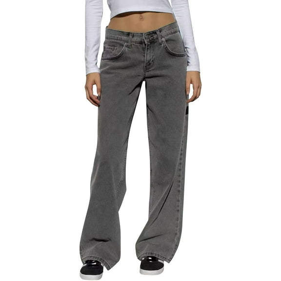BILIKEYU Women's Wide Leg Baggy Jeans For Women, Straight Leg Jeans For Women, Wide Leg Pants Woman, Yoga Pants Women