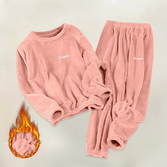 BILIKEYU Women's Winter Coral Velvet Large Size Casual Pajamas Set, Pajamas for Women Set, Womens Pajamas, Fall Pajamas Women
