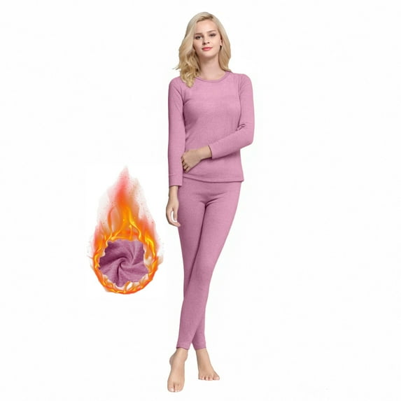 BILIKEYU Women's Winter Warm Thermal Sleepwear Set, Fleece Pajamas Women, Sweatsuits Women 2 Piece Outfit, Fuzzy Pajama Pants