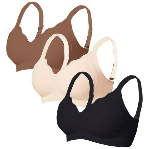 BILIKEYU Women's Wireless Soft Bralette Full Coverage Bras, Bras for Women, Seamless Underwear for Women, Jelly Bras for Women