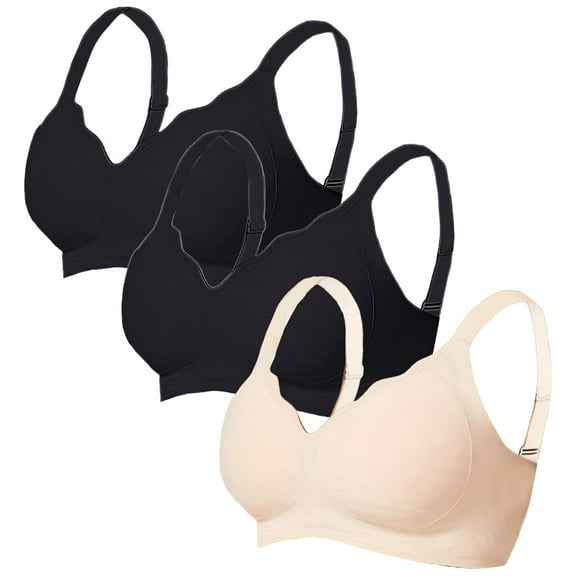 BILIKEYU Women's Wireless Soft Bralette Full Coverage Bras, Bras for Women, Seamless Underwear for Women, Jelly Bras for Women