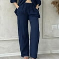 thumbnail image 1 of BILIKEYU Womens Daily Elastic Waist Solid Color Casual Loose Trousers, Womens Pants, Sweatpants Women, Wide Leg Pants Woman, 1 of 6