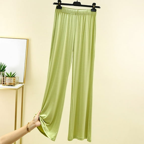 BILIKEYU Womens High Waist Flowy Palazzo Pants Elastic Waist Wide Leg Stretchy Straight Leg Dressy Casual Lounge Trousers,Teal Pants Women, Elastic Waist Work Pants for Women