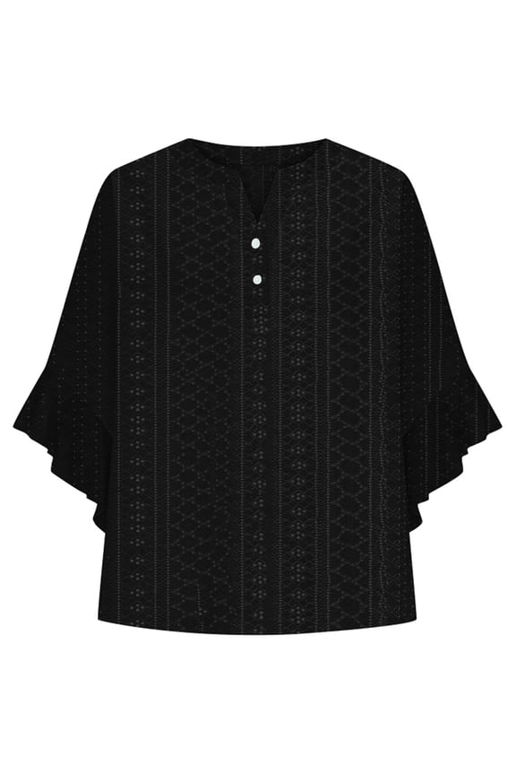 Womens Tops Dressy Casual Summer Flutter Ruffled Sleeve T-Shirts Trendy Ruffle Short Sleeve Loose V-Neck Breathable Tunic Tops, Black