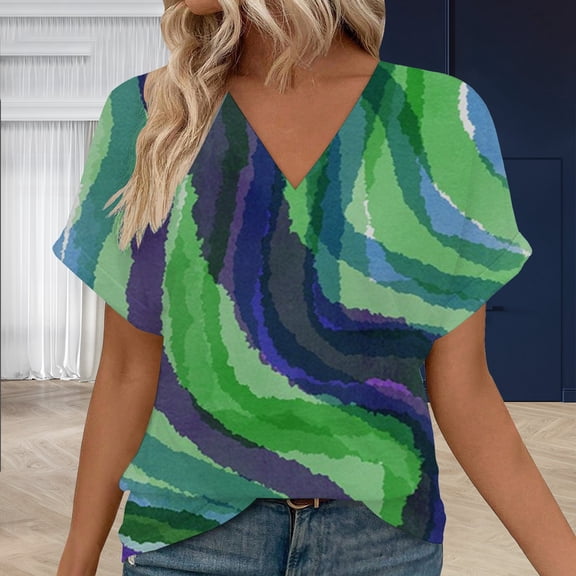 BILIKEYU Womens Tops Short Sleeve Shirts, Blouses for Women Dressy Casual, Womens Blouses, Summer Blouses