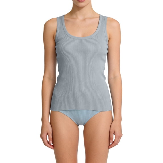BILIKEYU Womens U Neck Ribbed Tank Tops, High Neck Sleeveless Ribbed Tank Casual Basic Thick Strap Slim Fitted Workout Going Out Racerback Shirts, Gray