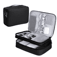 thumbnail image 1 of BILISPARK Electronics Travel Organizer Case - Double Layer Tech Pouch, Lightweight Shockproof Pouch with Removable Dividers | Fits 11" Tablet Computer,Black, 1 of 7