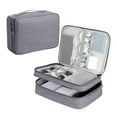 thumbnail image 1 of BILISPARK Electronics Travel Organizer Case - Double Layer Tech Pouch, Lightweight Shockproof Pouch with Removable Dividers | Fits 11" Tablet Computer,Gray, 1 of 7