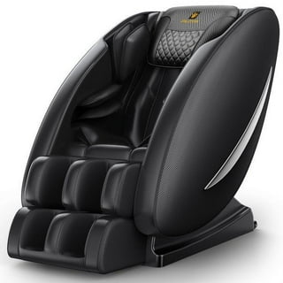 Kneading Massage Office Chair with Heating, 90°-135° Reclining Backrest, Black