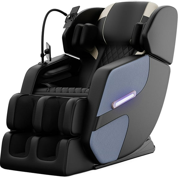 BILITOK Zero Gravity Full Body Massage Chair Recliner Includes Heating, Airbags, Bluetooth Speaker, Foot Roller, and Touch Screen Blue
