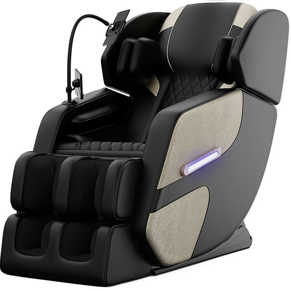 BILITOK Zero Gravity Full Body Massage Chair Recliner Includes Heating, Airbags, Bluetooth Speaker, Foot Roller, and Touch Screen Gold