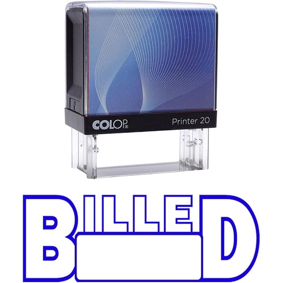 BILLED Self Inking Rubber Stamp Custom Colop Office Stationary P20 Mini Stamper