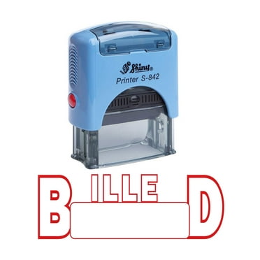 BILLED Self Inking Rubber Stamp Office Stationary Custom Shiny Stamp