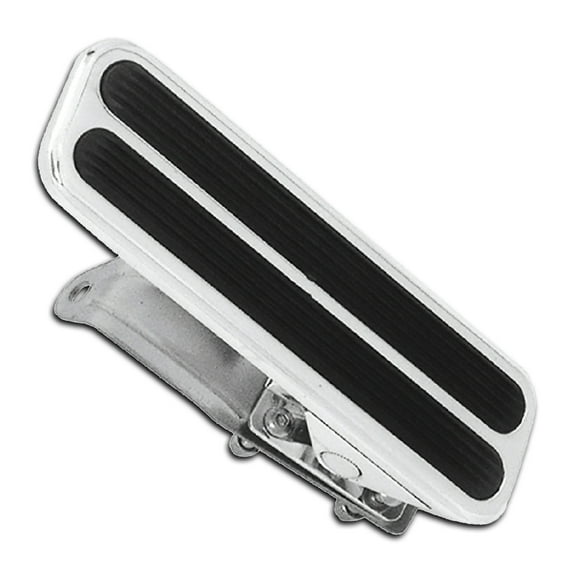 BILLET ALUMINUM FLOOR MOUNT THROTTLE GAS PEDAL DIMENSIONS: 2" x 7" - POLISHED