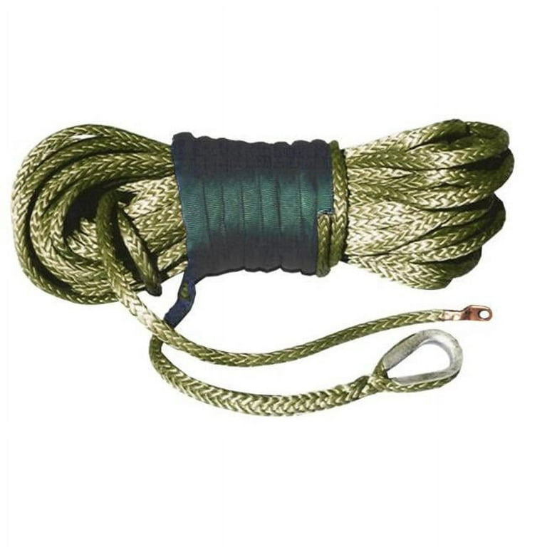 BILLET4X4 ABG716B Amsteel Blue Winch Rope - 0.43 x 100 ft. - Military Green  - 23925 lbs - 4 x 4 Vehicle Recovery 