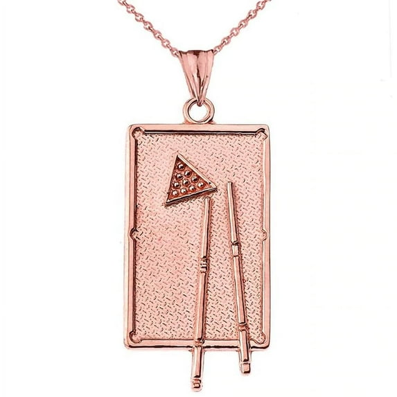 BILLIARDS POOL TABLE PENDANT NECKLACE IN ROSE GOLD