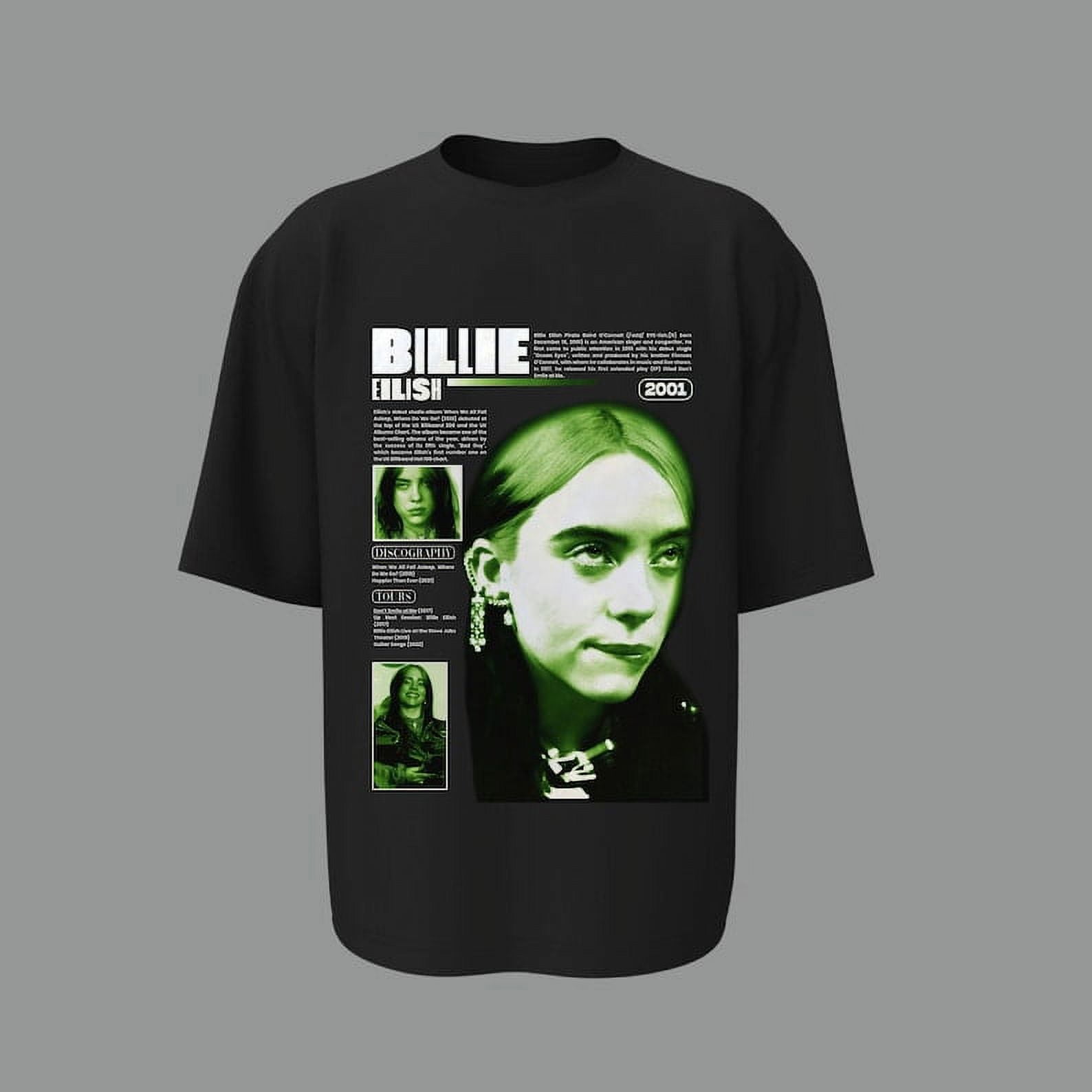 Maglietta Ufficiale Billie Eilish Neon Logo - Navy Blue Unisex Adulti - Foto 8