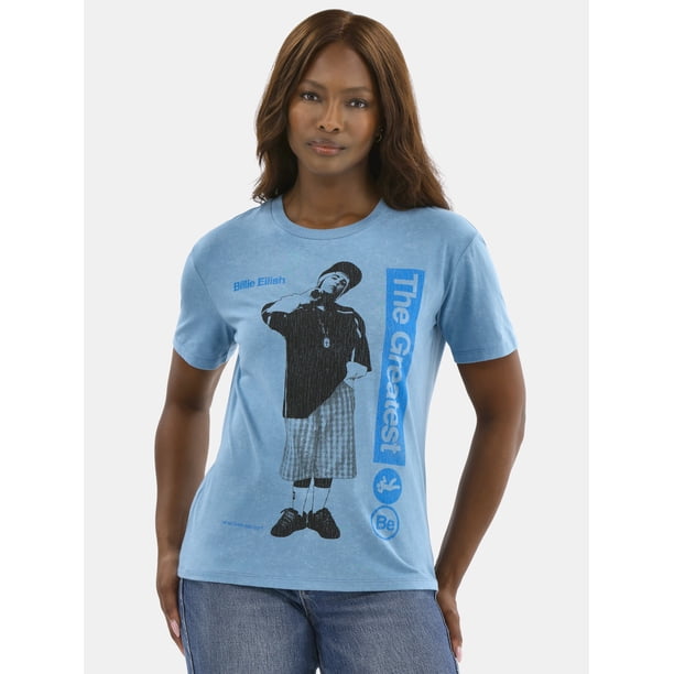 Billie Eilish Women's Graphic Tee with Short Sleeves, Sizes XXS