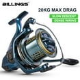 thumbnail image 1 of BILLINGS Spinning Reel 20KG Max Drag Saltwater Spinning Fishing Reel Stainless Steel Spindle CNC Aluminum Spool with Braid-Ready, 1 of 26