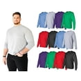 thumbnail image 1 of BILLIONHATS Big & Tall Long Sleeve Colorful T-Shirts for Mens Cotton Blend - Crew Neck Bulk Tees for Plus Size Wholesale Tshirt Packs, 2X-Large, 1 of 7