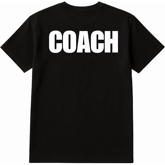 BILLIONHATS 12-Pack Black Coach T-Shirt Size L – Cotton Blend Printed in USA for Sports & Team Leaders