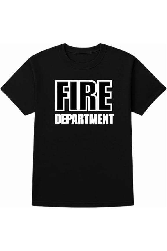 12-Pack Black Fire Dept. T-Shirt Size XL – Cotton Blend Printed in USA for Firefighters & Crew