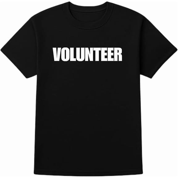BILLIONHATS 12-Pack Black Volunteer T-Shirt Size M – Cotton Blend Printed in USA for Events & Outreach