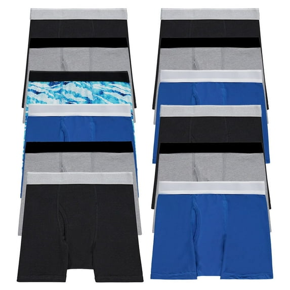 BILLIONHATS 12 Pack Boys Cotton Underwear Boxer Briefs, Assorted Underpants for Children, Bulk Kids Boxer Brief Packs, Size Small