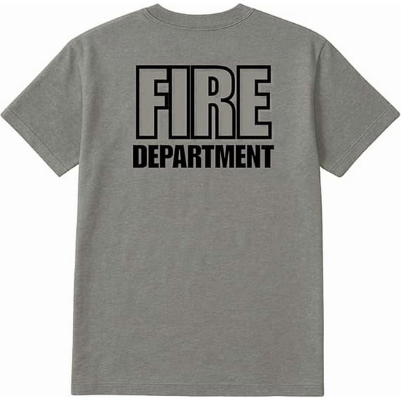 BILLIONHATS 12-Pack Gray Fire Dept. T-Shirt Size S – Cotton Blend Printed in USA for Firefighters & Crew