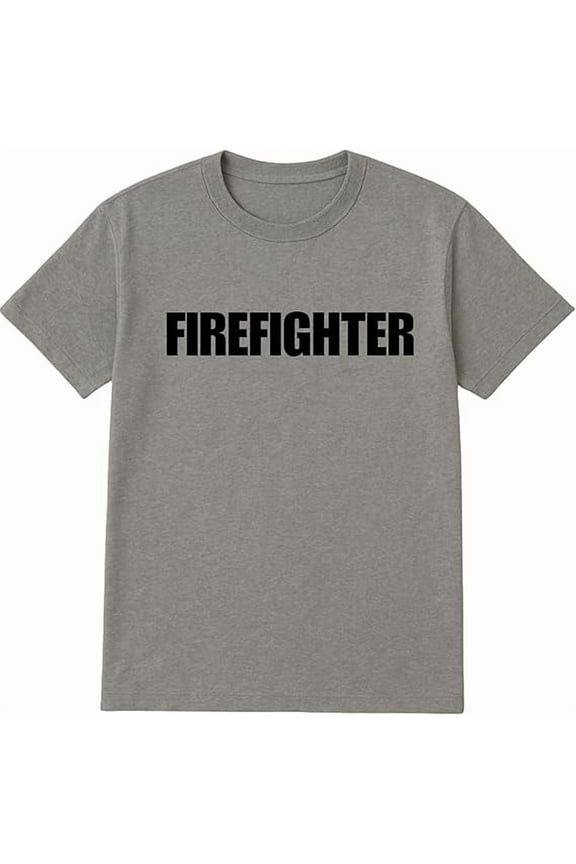 12-Pack Gray Firefighter T-Shirt Size 3XL – Cotton Blend Printed in USA for Fire & Rescue Teams