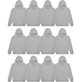 thumbnail image 1 of BILLIONHATS 12 Pack Heather Gray Adult Full Zip Hoodie Fleece Zip Up Sweatshirts, Soft Cotton Blend Casual Hoodie for Men, Women (2X-Large), 1 of 8