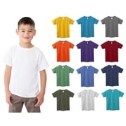 12 Pack Kids Cotton Tshirts Bulk, Wholesale Unisex Children Tees, Lightweight Tshirt Packs for Boys Girls